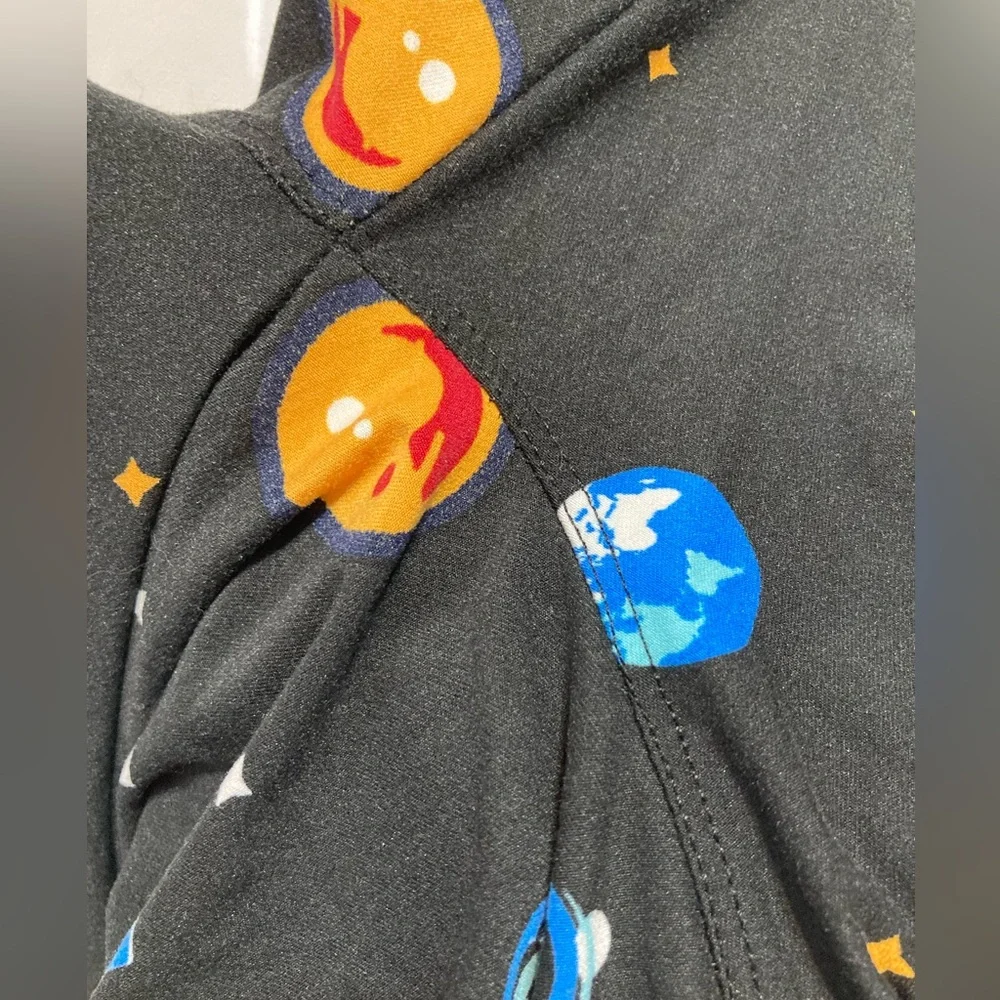 LuLaRoe One Size planets aliens galaxy astronaut leggings EUC 6224 - Picture 4 of 4